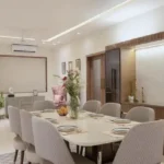 5 BHK Villa Karle Riverville Benaulim Goa Dining Table With Floral Centrepiece