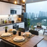 Three ICC Tower Dadar Dining Room With City View