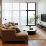 Three ICC Tower Dadar Living Room With Sofa Coffee Table And TV