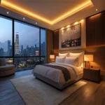 Three ICC Tower Dadar Luxury Bedroom With Panoramic Skyline View