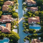 Asaya 4 BHK Villas Assagao Goa Aerial View Residential Street With Houses Pools