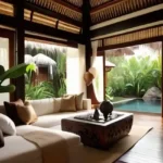 Asaya 4 BHK Villas Assagao Goa Balinese Tropical Decor Living Room