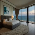 Lotus Aquaria Prabhadevi Bedroom with Ocean View Large Curved Window