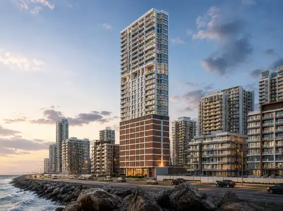 Lotus Avalon Bandra Bandstand Elevation View Evening
