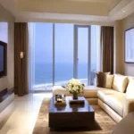 Lotus Avalon Bandra Bandstand Modern Living Room with View Bandra Sea View
