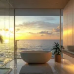 Lotus Odyssey Bandra Bandstand Stunning Evening View Bathroom with Tub View Ocean Sunset
