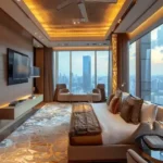 Marina Vista Pali Hill Bandra Luxury Master Bedroom With City View