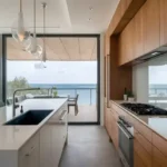 Oceanic Carter Road Bandra Kitchen White Clean Counter Wooden Cabinet With Sea View