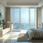 Oceanic Carter Road Bandra Luxury Bedroom With Large Windows Overlooking Ocean