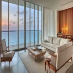 Varun Carter Road Bandra Luxury Living Room Sunset with Stunning Ocean Views