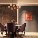 3 BHK Siddhgiri Matunga Dining Area With Modern Chandelier