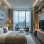 3 BHK Vascon Tranquil Heights Powai Bedroom With City View And TV