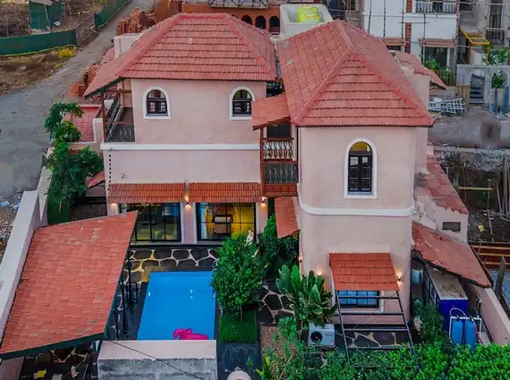 3 BHK Villa Kihim Alibaug Aerial View With Swimming Pool