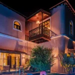 3 BHK Villa Kihim Alibaug Illuminated Villa Exterior At Night