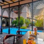 3 BHK Villa Kihim Alibaug Poolside Breakfast Seating