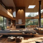 5 BHK Villa Isprava Valoria Alibaug Double Height Living Room With Fireplace