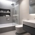 The Address by GS Sion Contemporary Bathroom with Glass Shower