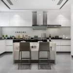 The Address by GS Sion White Kitchen with Island Seating