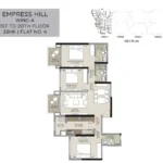 Hirandandani Empress Hill Powai 3 BHK Wing A Unit Number 4 Floorplan