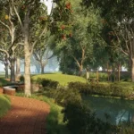 1. Violet Hill Alibaug Plotted Land Sale Woodland Pond Walkway