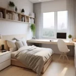 3 BHK Eirene Heights Dadar Bedroom with Study Desk and Bookshelves