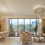 3 BHK Omnia Residences Almeida Park Bandra Living And Dining Room With Balcony View