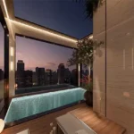 3 BHK Omnia Residences Almeida Park Bandra Rooftop Pool At Dusk