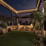 1. 3 BHK Omnia Residences Almeida Park Bandra Rooftop Terrace At Night