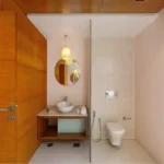 3 BHK Villa Infiniti Bay Dabolim Bogmalo Beach Goa Bathroom with Vessel Sink and Round Mirror