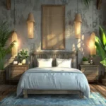 4 BHK Villa Ballad Angela Boheim Siolim Goa Bedroom with Pendant Lights and Tropical Plants