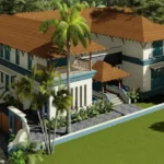 6 BHK Villa Chopdem Goa Elevated Exterior View with Lawn