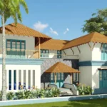 6 BHK Villa Chopdem Goa Entrance Facade with Tiled Roof