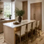 6 BHK Villa Chopdem Goa Kitchen with Island and Bar Stools