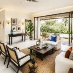6 BHK Villa Chopdem Goa Living Room with Sofas and Coffee Table