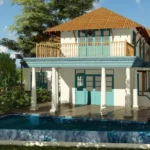 6 BHK Villa Chopdem Goa Poolside Exterior with Upper Balcony