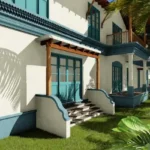6 BHK Villa Chopdem Goa Side Entrance with Garden Steps