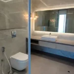 8 BHK Jodi Windsor Grande Andheri West Bathroom With Wide Backlit Mirror