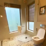 Sanctuary Boheim 3 BHK Villa Siolim Goa Bathroom with Walk in Shower and Large Windows