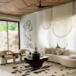Sanctuary Boheim 3 BHK Villa Siolim Goa Living Room with Curved Sofa and Accent Chairs