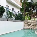 Sanctuary Boheim 3 BHK Villa Siolim Goa Private Swimming Pool with Stone Feature Wall