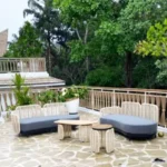 Sanctuary Boheim 3 BHK Villa Siolim Goa Rooftop Lounge with Curved Sofas and Trees