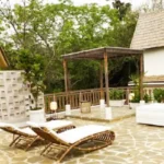 Sanctuary Boheim 3 BHK Villa Siolim Goa Rooftop Terrace with Sun Loungers and Pergola