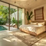 Taj Mount Kusur Villas Resort Bedroom with Glass Doors and Private Pool