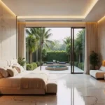 Taj Mount Kusur Villas Resort Bedroom with Marble Floor and Pool Terrace