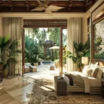 Taj Mount Kusur Villas Resort Living Room with Sofa and Garden Access