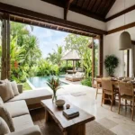 Taj Mount Kusur Villas Resort Open Plan Living and Dining Room with Gazebo View