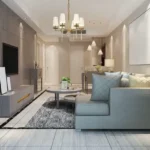 3 BHK Armaan Santacruz West Bright Lounge Area With Pendant Lights And Plush Sofa Seating