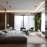 3 BHK West 10 Juhu Gully Contemporary Living Room With Floor To Ceiling Windows