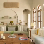 4 BHK Isprava Villa Viastro Pernem Goa Living Room with Sofas and Arched Windows