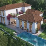 4 BHK Isprava Villa Vimeiro Aldona Goa Aerial View with Swimming Pool